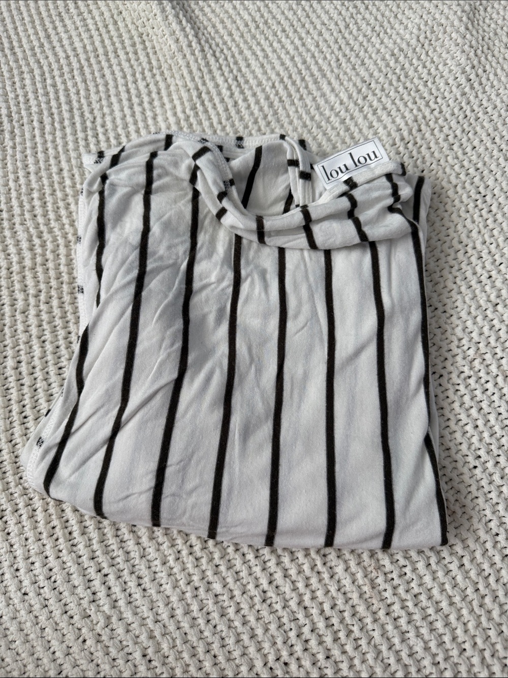 Lou Lou & Company Swaddle Blanket Infant Striped Stretchy Soft White